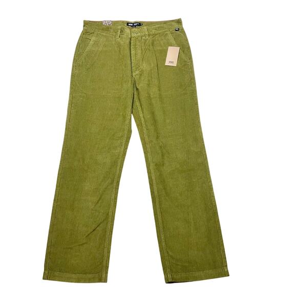 Vans Off the Wall Chino Relaxed Fit Corduroy Men 38x30 Olive Green Skater New - Picture 1 of 11